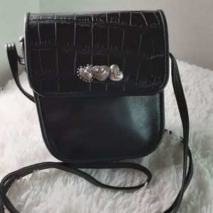 Brighton Crossbody Vintage Crocodile Black